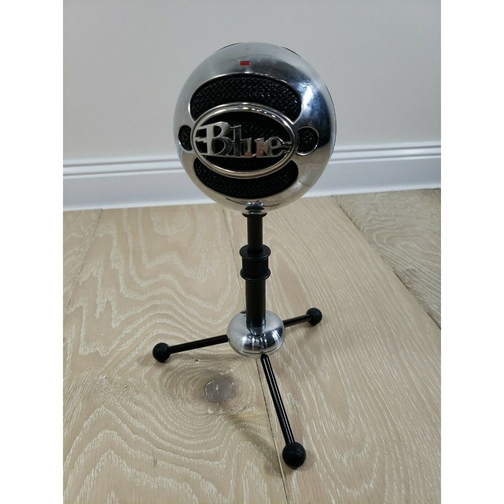 Blue Microphones The Snowball USB Mic with Stand ONLY Chrome Silver Tested Works